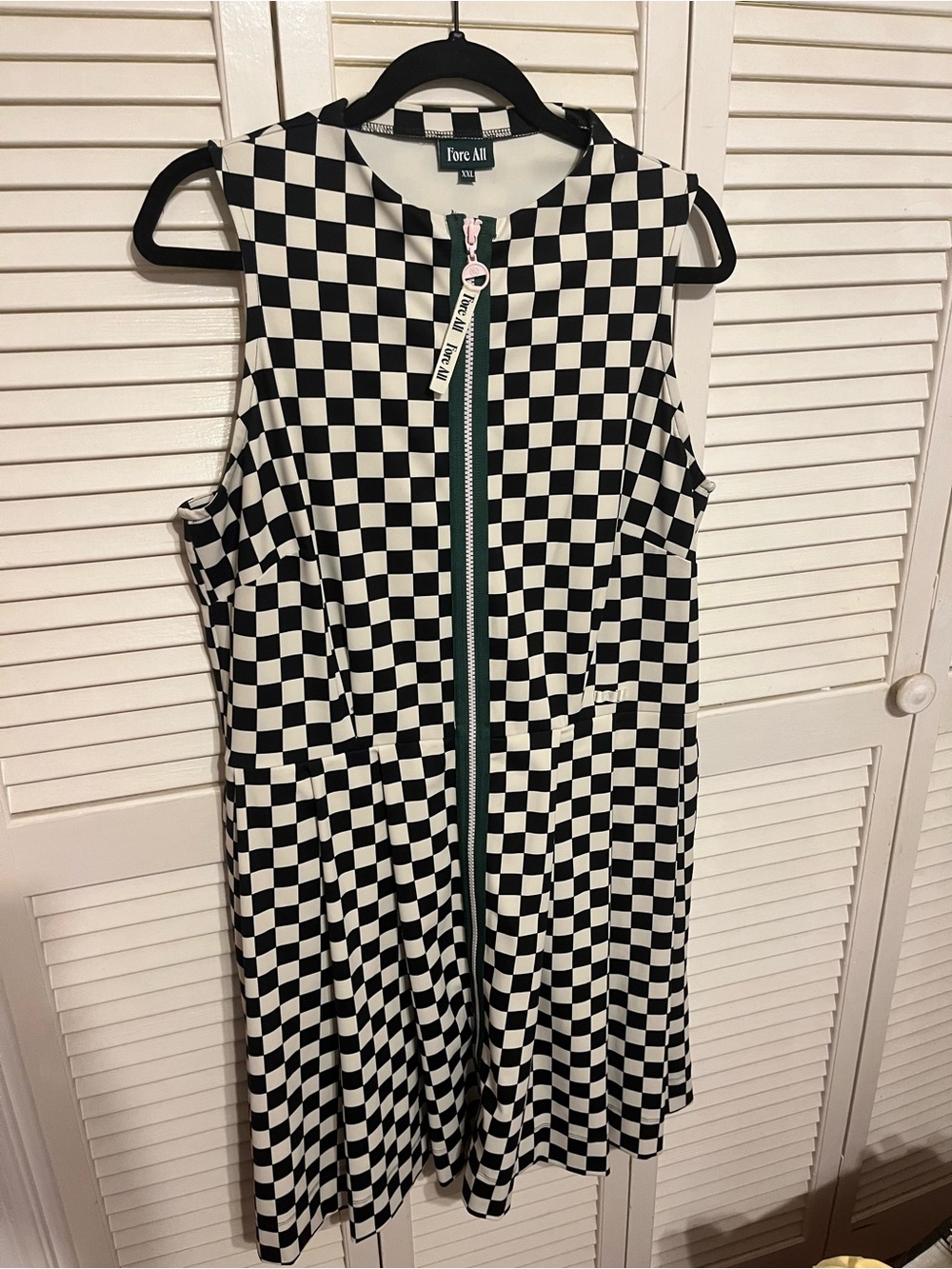Fore All Black & White Checkered Erin Dress